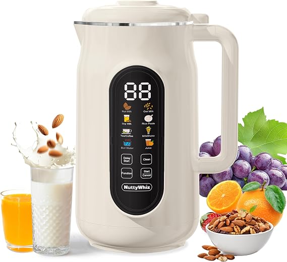 8-in-1 Nut Milk Maker, 12 Stainless Steel Blades 50oz - No Soak, Self-Clean, Delay Start & Keep Warm, for Almond/Soy/Oat Milk, Smoothies, Shakes - Plant-Based Dairy Free for Family & Party