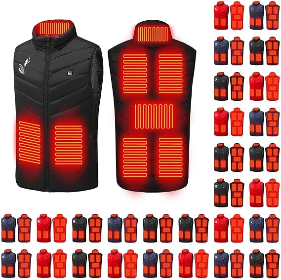 YMADREIG Heated Vest Women Men 9 Heating Zones USB Electric Lightweight Puffer Heated Jacket for Winter Hunting Skiing Work