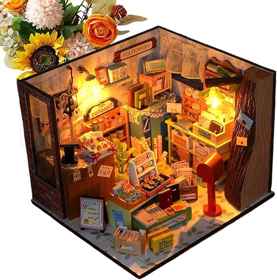 Mini House Building Kit Diorama Model Puzzle Set