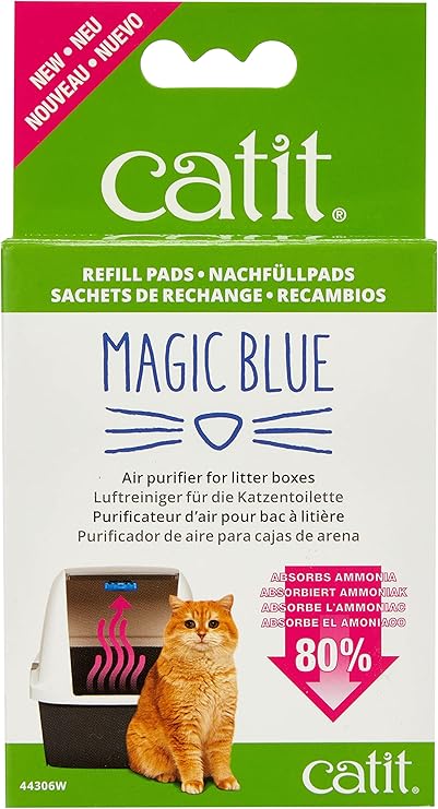 Catit Magic Blue Cat Litter Box Air Purifier, Refill Pads
