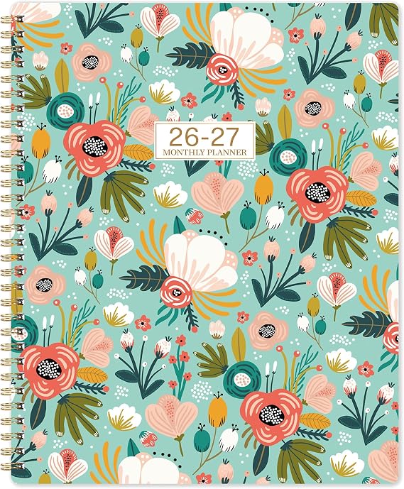 2026-2027 Monthly Planner - 18 Month Calendar, Jul. 2026 to Dec. 2027 | 8.5" x 11", Academic Planner 2026-2027, Monthly Planner for School & Office, with Tabs, Inner Pocket, Floral