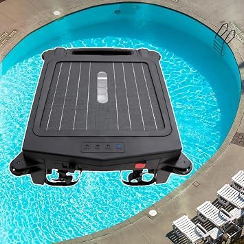 Pool Cleaner Robot Upgrade App,Cordless Solar Ground Pool Skimmer Ai Smart Path Optimization&99.9% Debris Removal,Ipx 7 Waterproof Above & Fast Dual Charging,4.1l Waste Collection Drawer