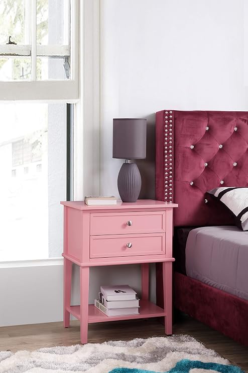 Newton Nightstand: Pink - Add a Touch of Playful Elegance to Your Bedroom