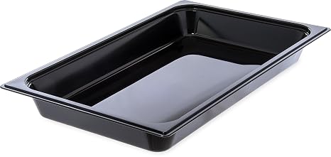 Carlisle FoodService Products Storplus Full-Size Plastic Food Pan for Catering, Buffets, and Restaurants, Polycarbonate 2.5 Inches Deep, Black