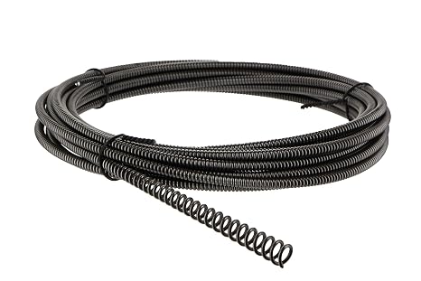 DCD 26015 Sink Line Drain Cleaning Cable, 5/16" x 15' - Open Hook Drain Snake Compatible with Small Drain Line Sink Machines
