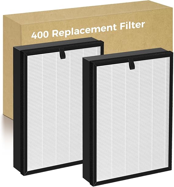2 PACK 400 Replacement Filter Compatible with Puroair 400 Air Purifier, 3-in-1 True HEPA High-Efficiency Activated Carbon Filter for Home Large Room