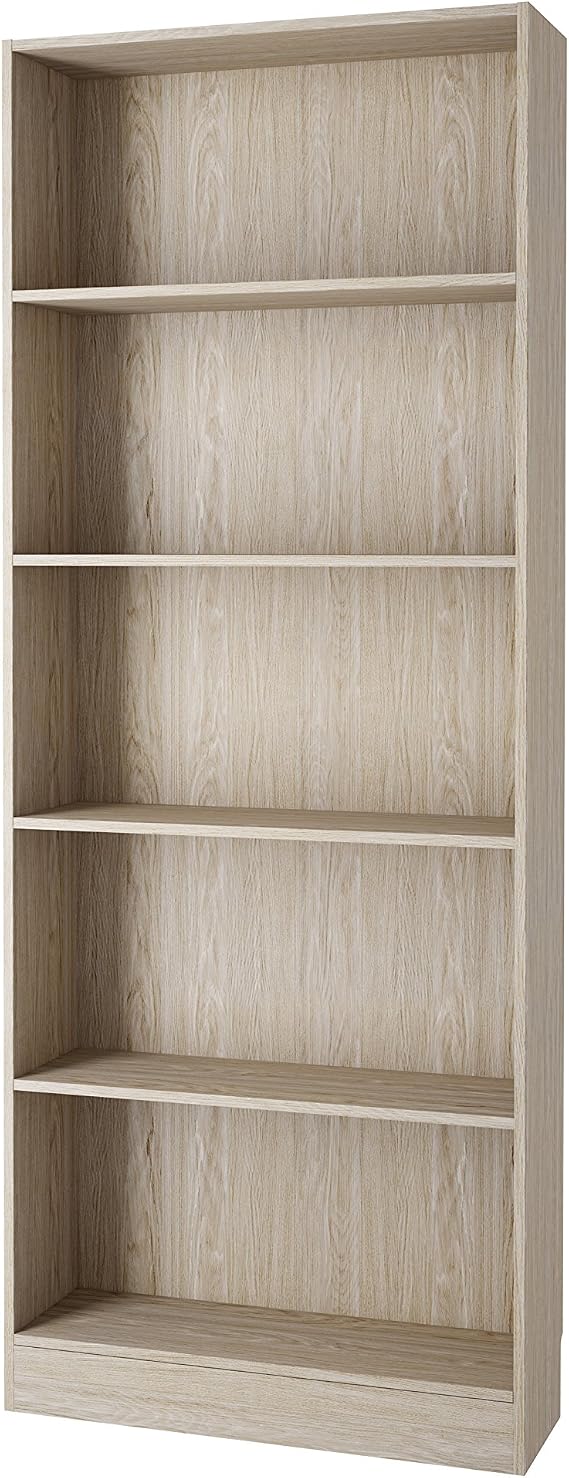 Tvilum Element Wide 5 Shelf Bookcase, Tall, Oak