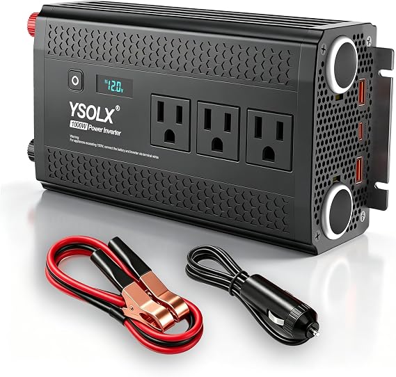 YSOLX 1000W Power Inverter 12V to 110V/120V for RV Camping