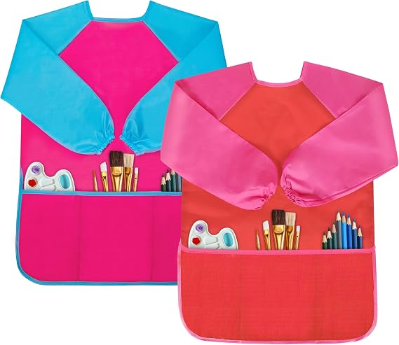 Kids Art Smock - Toddler Painting Smock with 3 Pockets