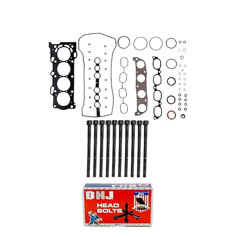 DNJ HGB948 Engine Cylinder Head Gasket Set with Head Bolt Kit, Complete Repair Set for 2000-2008 Chevrolet, Pontiac, Toyota Celica, Corolla, Matrix 1.8L L4 16V DOHC 1794cc