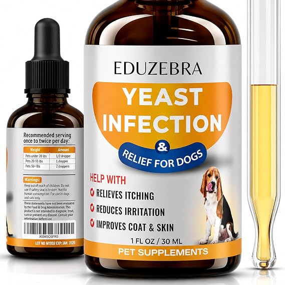 Yeast Infection Treatment for Dogs - Reduces Irritation & Inflammation - Soothing Itch Relief, Ear Infection Treatment