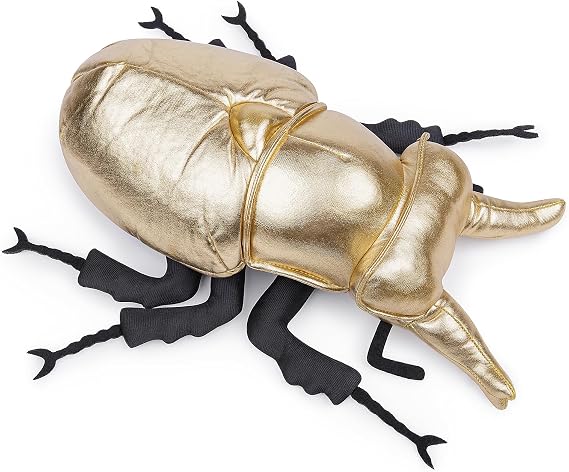 lilizzhoumax Simulation Golden Beetle Plush Toy 25cm/10”, Cute Realistic Stuffed Animal Wild Golden Beetle Insect Toy Super Soft Golden Beetle Plush Home Decoration Animal Toy Gift for Kids