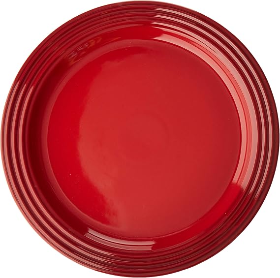 Le Creuset Stoneware Set of 4 Dinner Plates, 10.5" each, Cerise