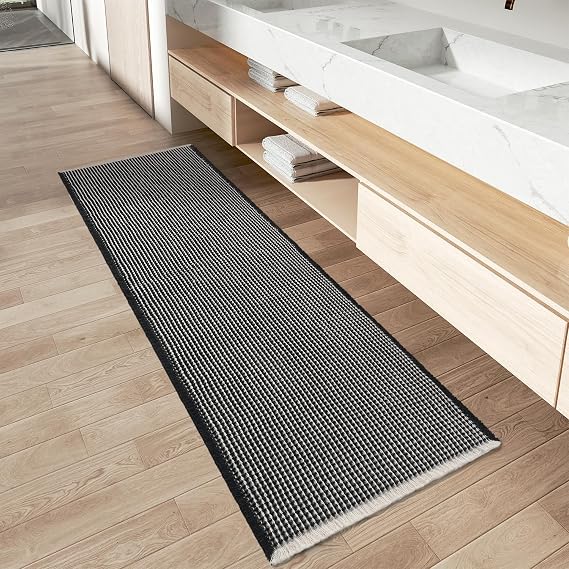 Upgraded Waffle Bath Mat Runner Absorbent Non Slip Bathroom Mat, 2' x 4'