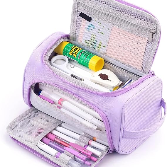 Large Capacity Pencil Case Travel Pen Pencil Bag Canvas Pencil Pouches Travel Makeup Pouches for Girl Women School