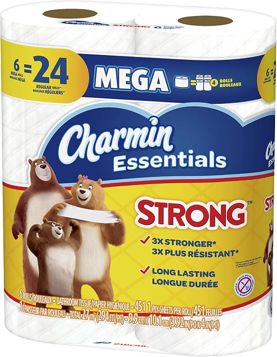 Charmin Essentials Strong 6 Mega Rolls