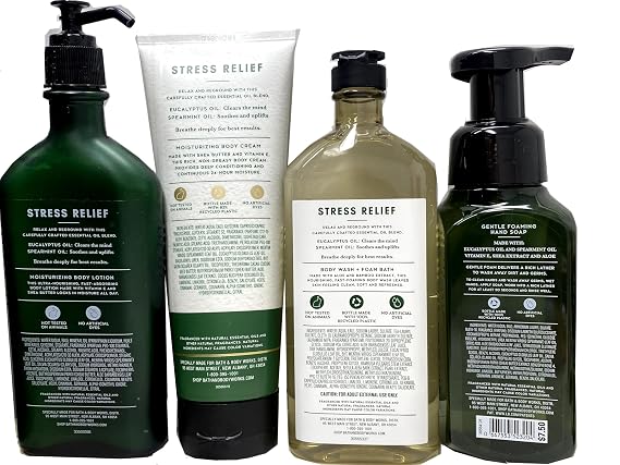 Bundle with Bath and Body Works Eucalyptus Spearmint 5-Piece Gift Set - Body Lotion, Shower Gel,Ultimate hydration Body Cream, and Foaming Hand Soap in Gold Reusable Tote Bag