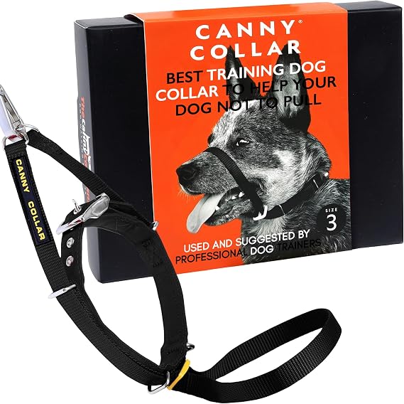 Canny No-Pull Dog Training Headcollar To Stop Pulling On Lead Black Size 3