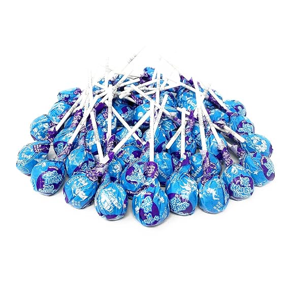 Tootsie Lollipops Limited Edition Wild Blue Berry Flavor with Chocolaty Tootsie Center, 2 lbs Individually Wrapped Delicious Gluten Free Hard Candy for Pantry, Birthdays, Easter & Christmas