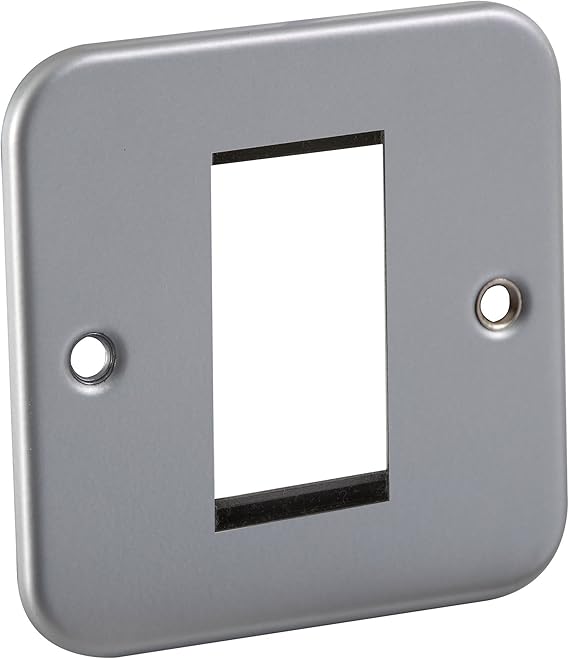 Metal Clad 1G Modular Faceplate Grey