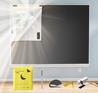 100% Blackout Curtains for Bedroom, 78 x 57 Portable DIY Blackout Blinds, no Drill Blackout Shades & Window Heat Blocker & blinds for indoor windows Pefect for Dormitory, Baby Nursery, Travel