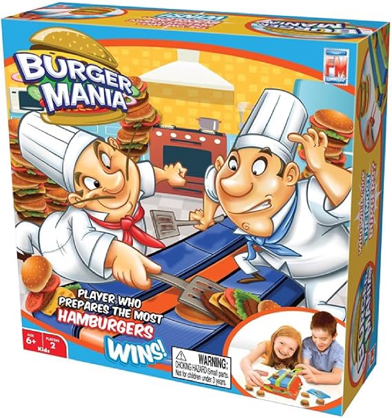 Fotorama Burger Mania Fast-Paced Conveyor Belt Building Game | for Kids Ages 6 & Up, Sizzling Competition, Improves Fine Motor Skills, Gifts