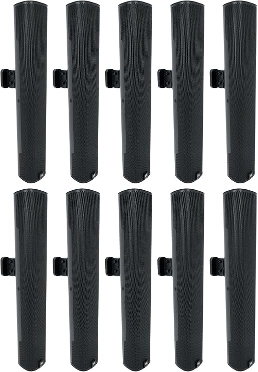 Audiosavings Bundle: (10) JBL COL600-BK 24" Black 70V Commercial Slim Column Wall Mount Array Speaker