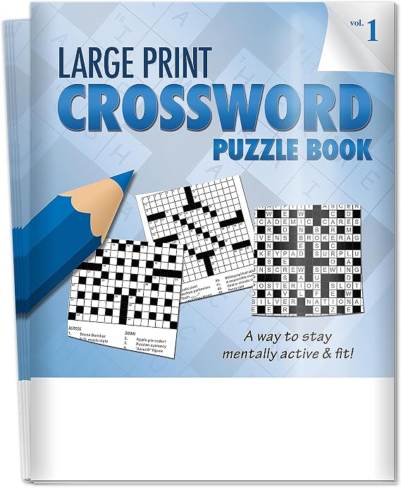 ZOCO - Large Print Crossword Puzzle Books - 25 Pack - 24 Easy-to-Read Crossword Puzzles - Brain Games & Activities for Seniors, Nursing Homes, Assisted Living & Senior Centers - Vol. 1
