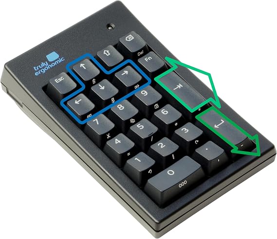 Mechanical Numeric Keypad for Data Entry - Big TAB & Big Enter Keys - Cherry MX Mechanical Switches - USB - Best 10-Key Keyboard, Numpad, Number Pad