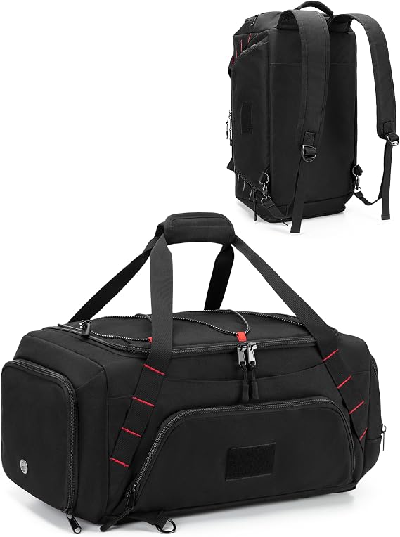 Smasrob 26L Gym Duffle Bag with Backpack Straps & Shoe Compartment