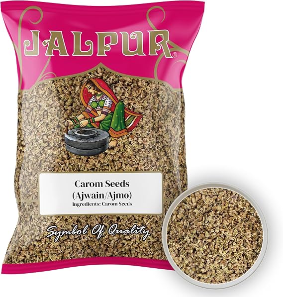 JALPUR MILLERS Premium Carom Seeds (Ajwain/Ajmo) – 100% Natural,Whole Spices for Indian Cooking, Digestive Aid, and Herbal Remedies–Vegan-Friendly, Non-GMO, Aromatic Flavor,Traditional Medicine 500g