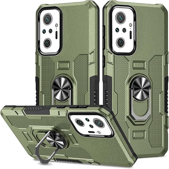 Case for Xiaomi Redmi Note 10 Pro Magnetic 360 Rotating Kickstand Phone Case Shockproof Anti-Fingerprint Protective Phone Cover for Xiaomi Redmi Note 10 Pro,Green