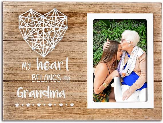 VILIGHT I Love Grandma Picture Frame for Grandmother New Grandma 4x6 In