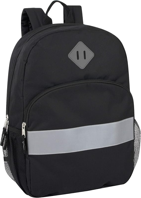 Trail maker Kids Reflective Backpack for School, Colourful Backpack with Reflector Strips, Side Pocket, Padded Straps