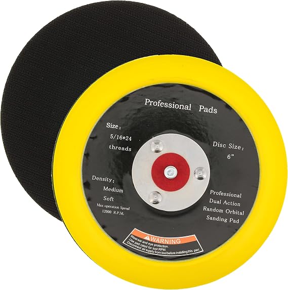 TCP Global 6" DA Polisher & Sander Pad - Hook & Loop Face | Random Orbital Backing Plate