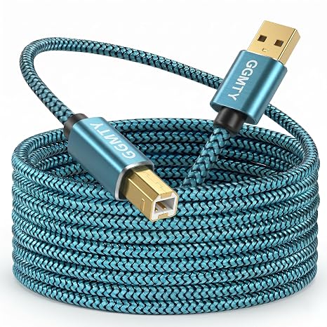 Printer Cable 40 Ft,USB Printer Cable USB 2.0 Type A Male to B Male Scanner Cord High Speed Printer USB Cable Compatible with HP, Canon, Dell, Epson, Xerox Printer and More