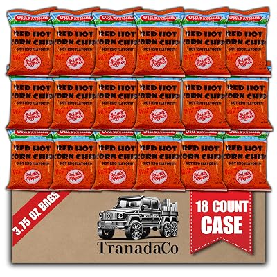 Old Vienna of St. Louis Red Hot Corn Chips 3.75oz Bags 18 Count Snack Case by TranadaCo