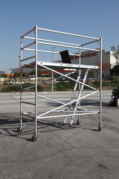 8 Feet Deck High Industrial Heavy Duty 2" Aluminum Utility Scaffolding Rolling Tower