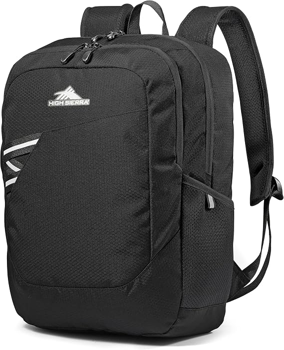 High Sierra Essential Backpack, Laptop Bookbag for Travel, Work, or School, Black, One Size
