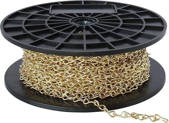 RCH Hardware CH-S50-16-PB-164 14 Gauge Decorative Solid Steel Single Jack Fixture Chain | 1 Reel/ 164'