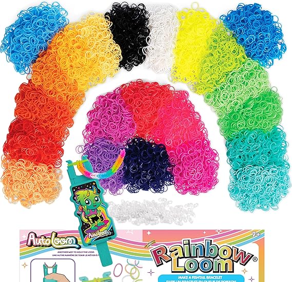Rainbow Loom: 11,000 Neon Bands AutoLoom Refill Mega Pack + AutoLoom Tool, 22 Bright Colors Ultimate DIY Bracelet & Jewelry Making Kit for Kids 7+ | Bulk Rubber Band Set with 22 Bright Colors & AutoLoom Tool for Fast DIY Bracelet Making, Rings & Charms for Kids Ages 7+