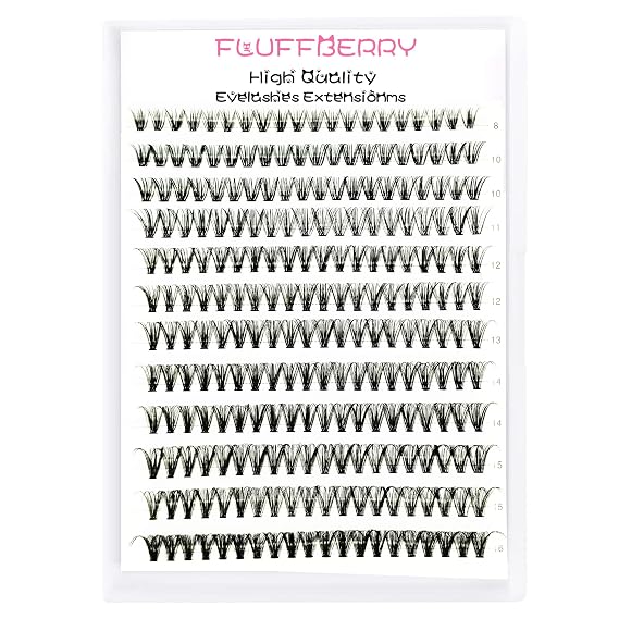 Eyelash Clusters Individual Lashes Extension 240 PCS C Curl Large Tray Volume Mink Under DIY Kit at Home(30P-0.07-C-8-16mix)