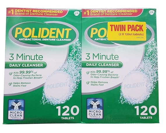 Polident Antibac Denture Cleaner (2 Pack /120 Count), 120 Count