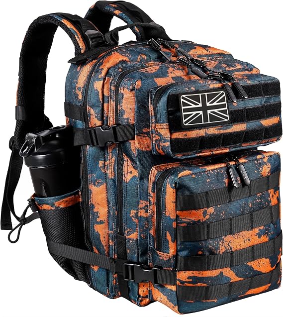 LHI Tactical Military Backpack for Men and Women 35L Army Assault Pack Bag Small Rucksack with Bottle Holder - Mars camo