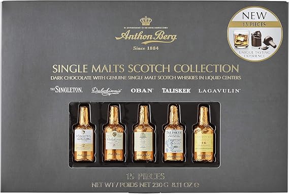 Anthon Berg 15-Piece Single Malts Scotch Collection Assorted Chocolates Set