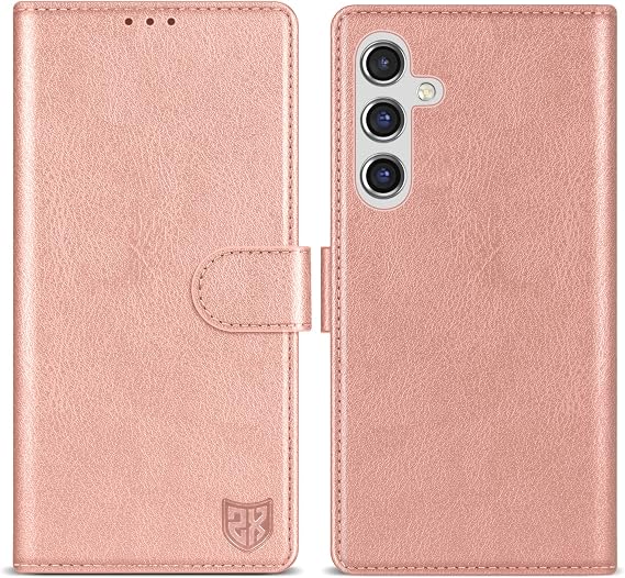 for Samsung Galaxy A14 5G Wallet Case with [RFID Blocking] Card Slot Kickstand Magnetic Closure Leather Flip Fold Protective Phone Case for Samsung Galaxy A14 5G Case Wallet(Rose Gold-6.6 inch)