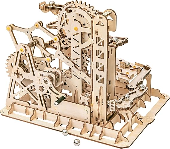 Rowood 3D Wooden Marble Run Puzzle Craft Toy, Gift for Adults & Age 14+, DIY Model Building Kits - Tower Coaster(Marble Climber)