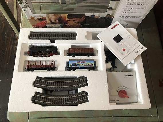 Marklin HO Delta DB Cargo Train Starter Set 29165 with CAST Metal Tank 0-4-0 Locomotive WDigital DECODER Plus 3 Cargo Cars+Wide Oval C Tracks+TRANF.110V.-32V.A.+PAPERWORKS