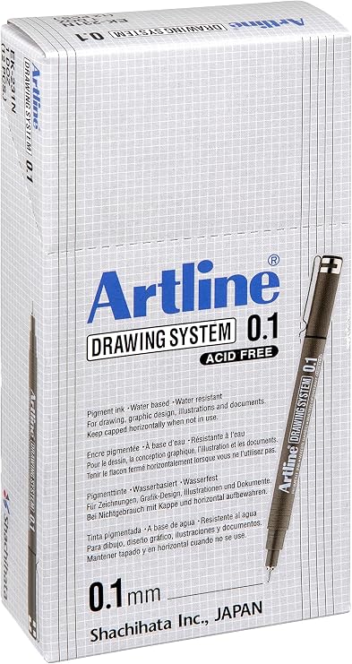 Artline Drawing System 0.1 Çizim Kalemi, 0.1 mm, Siyah