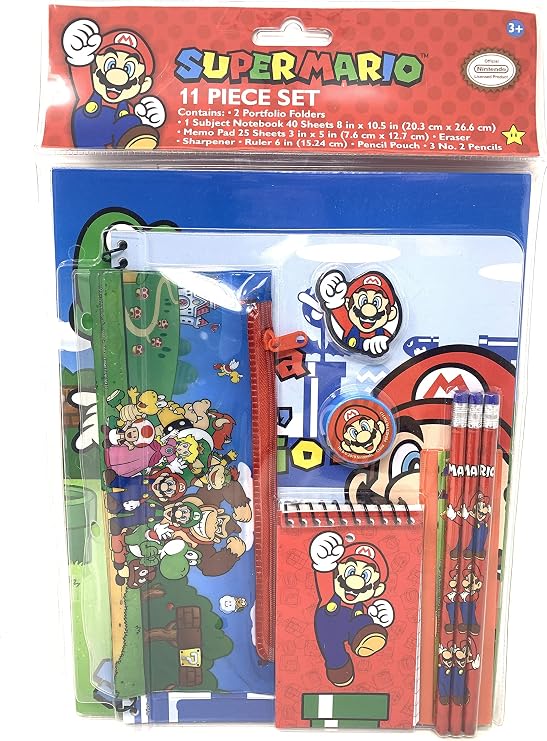 Innovative Designs Super Mario School Stationary Set 11pc Value Pack